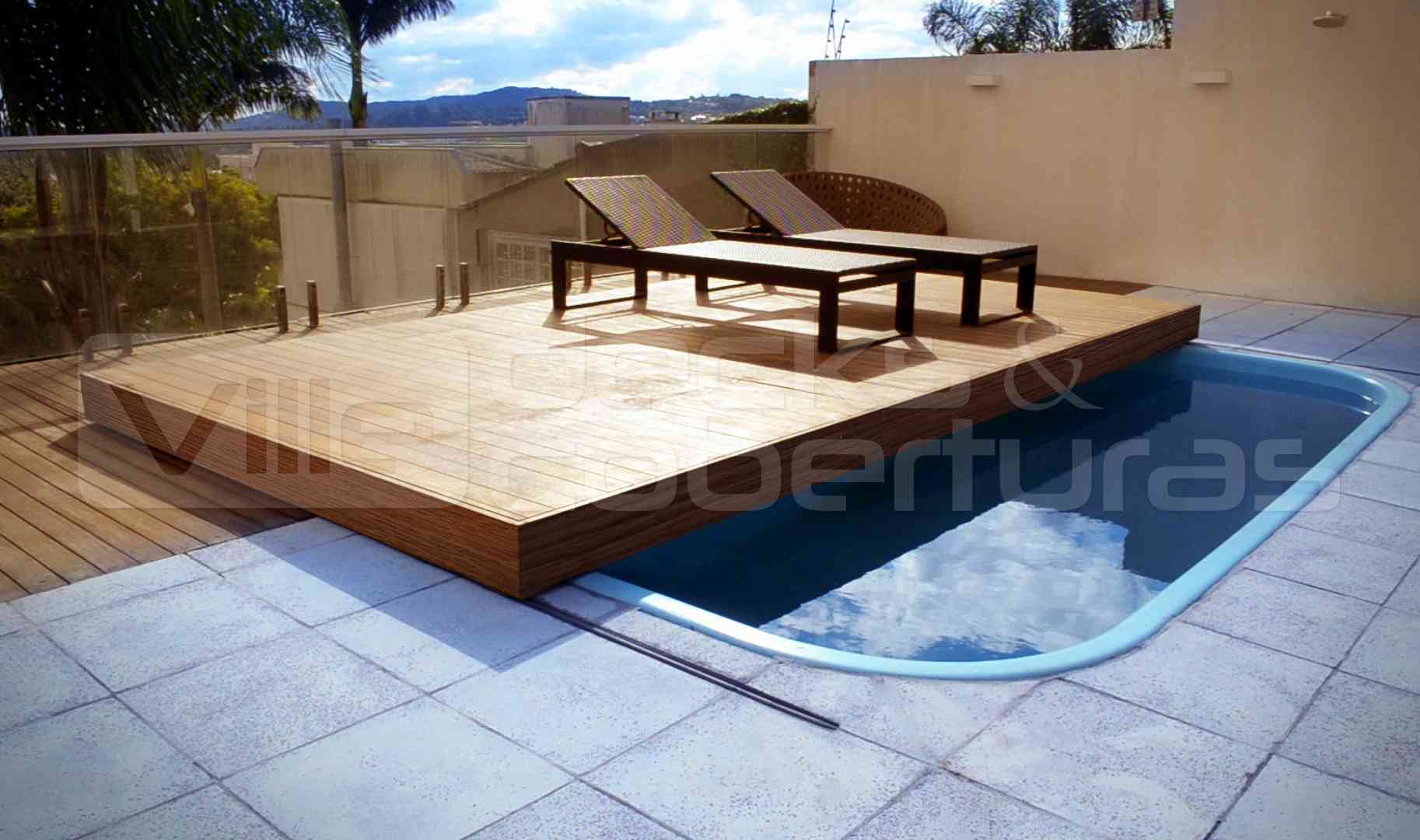 Deck Retrátil Para Manter A Piscina Coberta No Inverno e Abrir Quando Quiser - Ville DC